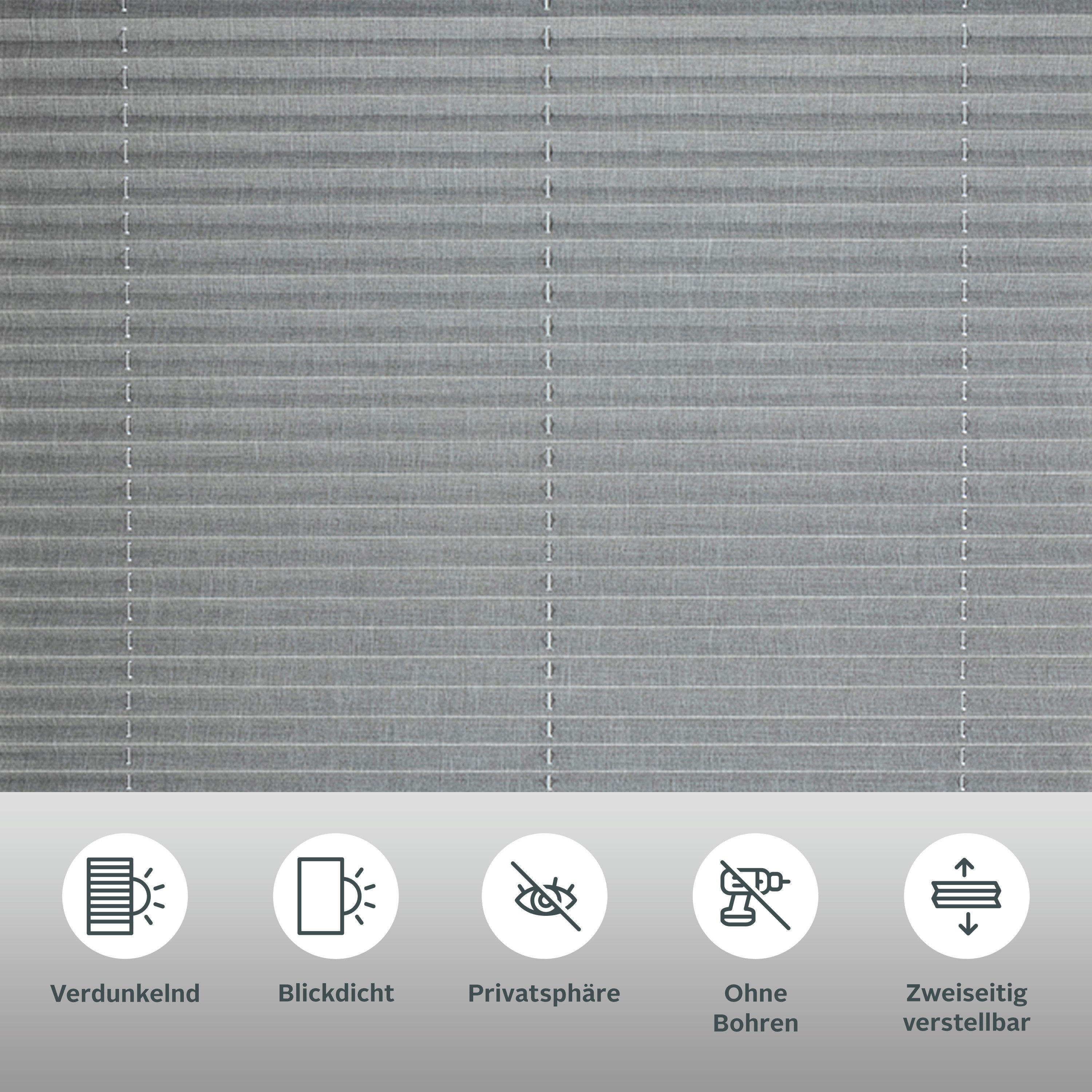 OTTO home Plissee Willa, verdunkelnd, ohne Bohren, verspannt, Klemmfix, NEUHEIT in Leinenoptik