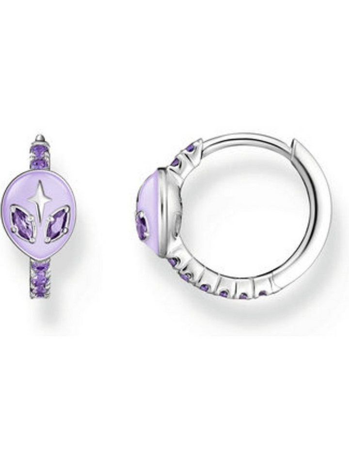 THOMAS SABO Paar Creolen Thomas Sabo Damen-Creolen Silber, Emaille Zirkonia  (Paar)