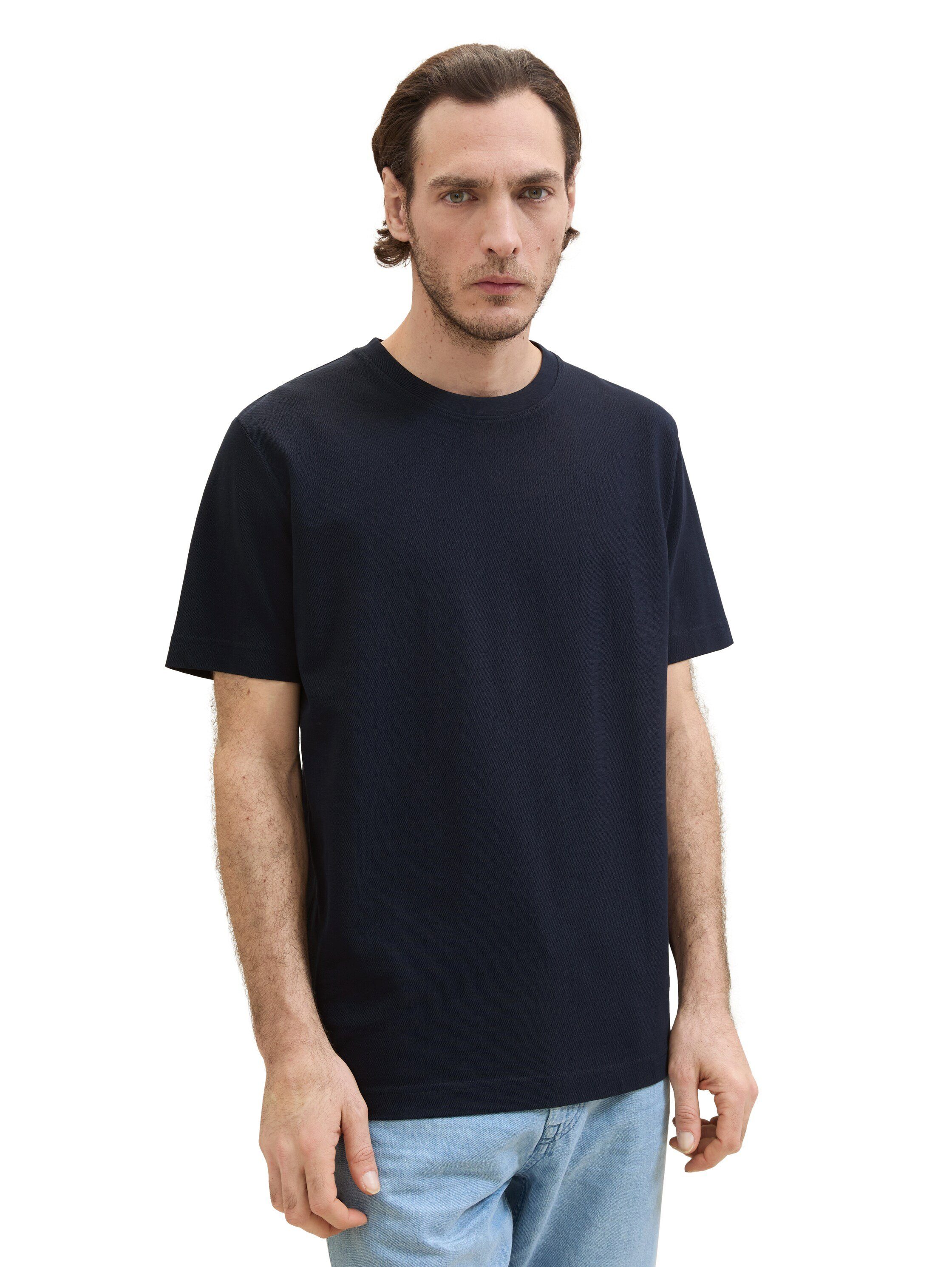 TOM TAILOR T-Shirt mit Pique Struktur