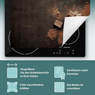 Decorwelt Herd-Abdeckplatte Herdabdeckplatte Kunststoff Aufrollbare Matte Küche Schokolade Braun, (30x52, 1 tlg), für alle Herdarten excl. Gasherde