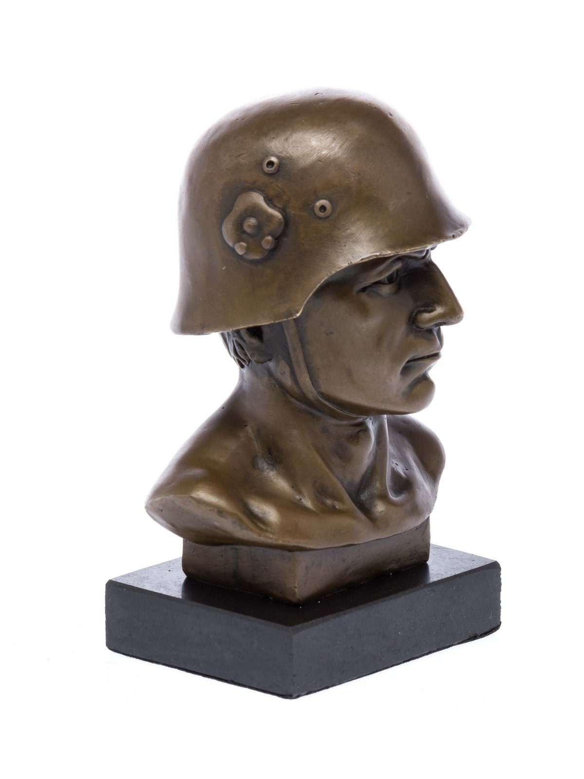 Aubaho Skulptur Bronzeskulptur Büste Soldat 16cm sculp Skulptur Bronze soldier Militär