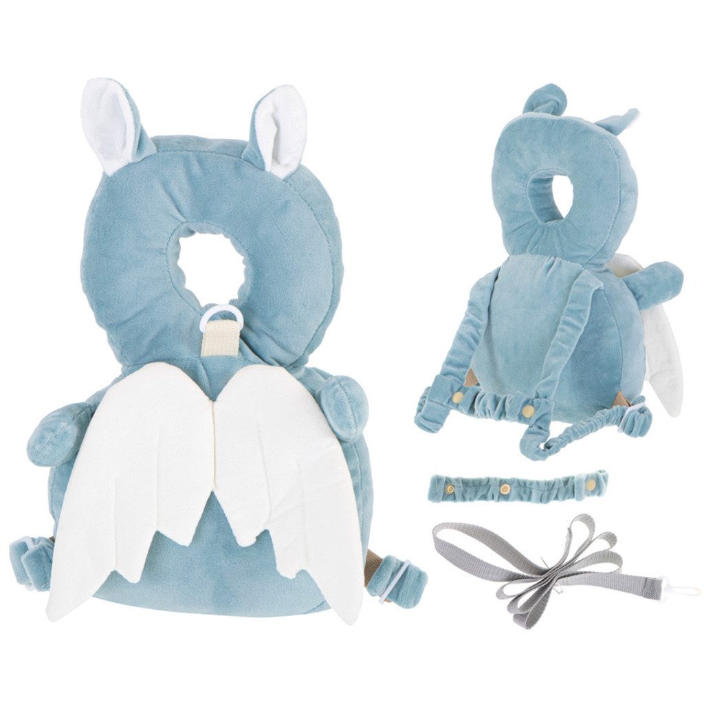 Ikonka Kinderrucksack Kopfschutzrucksack Lauflernhilfe Babyrucksack (Spar-Set, 1-tlg., 30 x 25 x 6 cm leicht), Kopf- & Rückenschutz, Trageband, leicht
