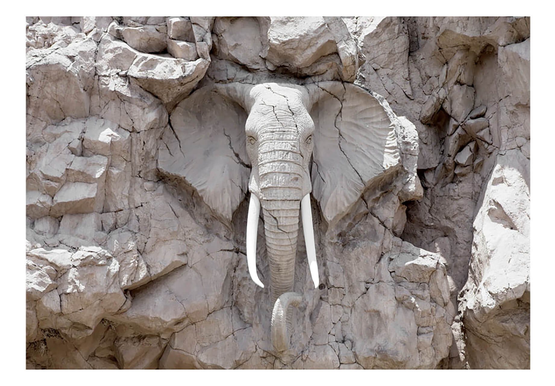KUNSTLOFT Vliestapete The Elephant Wall 2.94x2.1 m, matt, lichtbeständige Design Tapete