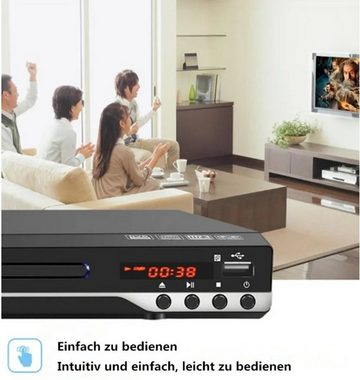 XDOVET Mini-DVD-Player HDMI,1080P HD-Kompakt-DVD-Player für Smart-TV DVD-Player (mit All Region Free,CD-DVD-Player,USB/Fernbedienung)