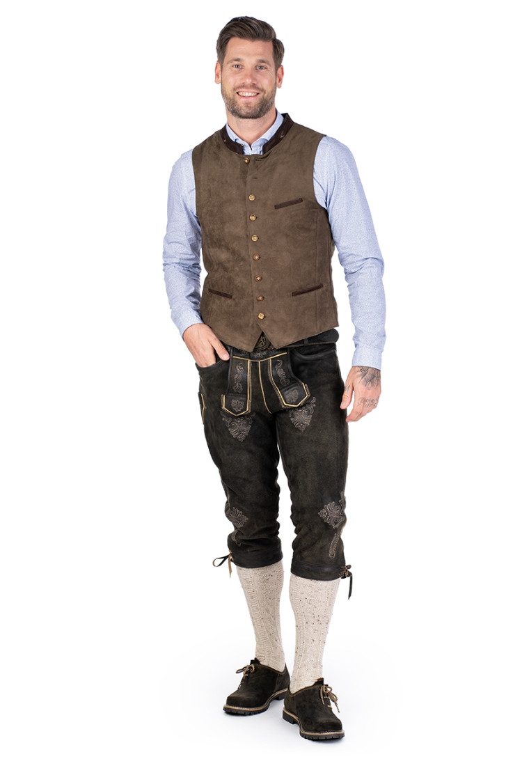 Orbis Textil GmbH & Co. KG Trachtenweste Trachtenweste - HORATIO - mittelbraun