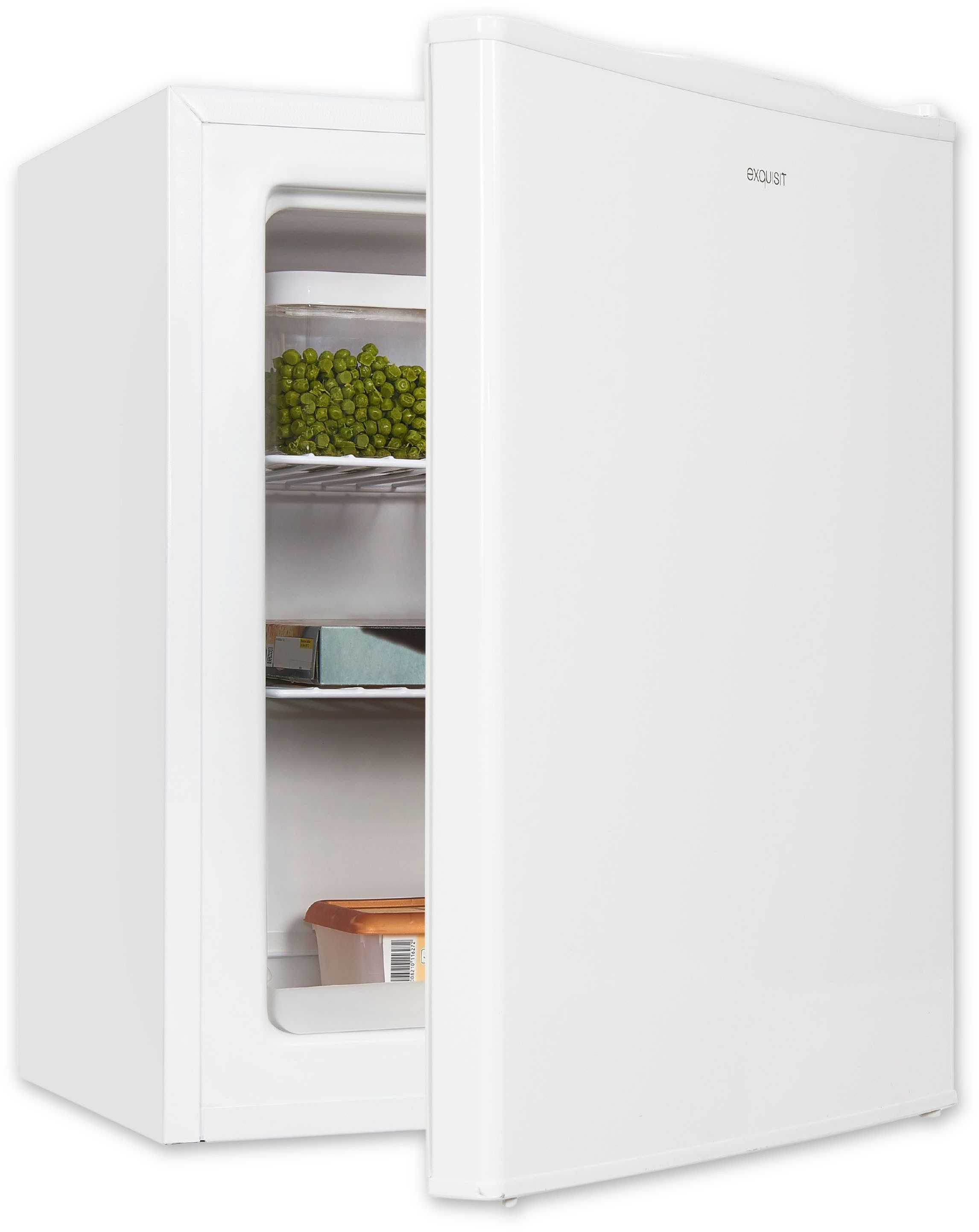 exquisit Gefrierschrank GB60-150E weiss, 62 cm hoch, 47 cm breit, Kompakt 4*Gefrierraum, energiesparend, flexibel aufstellbar