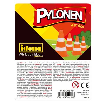 Idena Pylone Idena 40085 - Pylonen, 4 Stück, Verkehrshütchen aus Kunststoff, für (4 St)