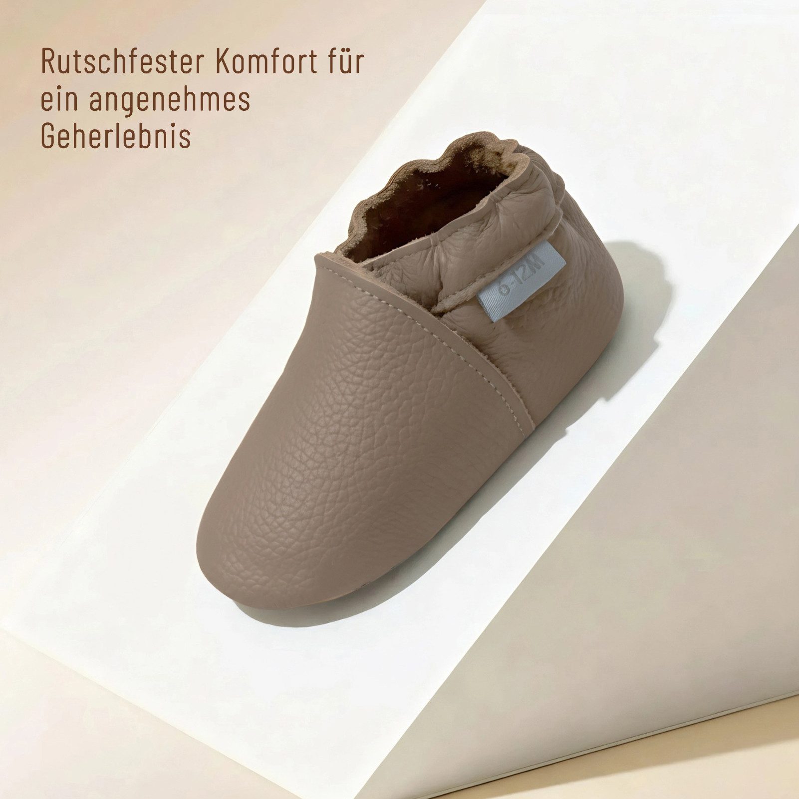 Basrakids Basrakids Baby Lauflernschuhe Leder weich rutschfest Krabbelschuhe Hausschuh Rutschfest