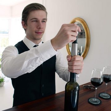 BARVIVO Flaschenverschluss Weinstopper, Saver, Schwarz Glas