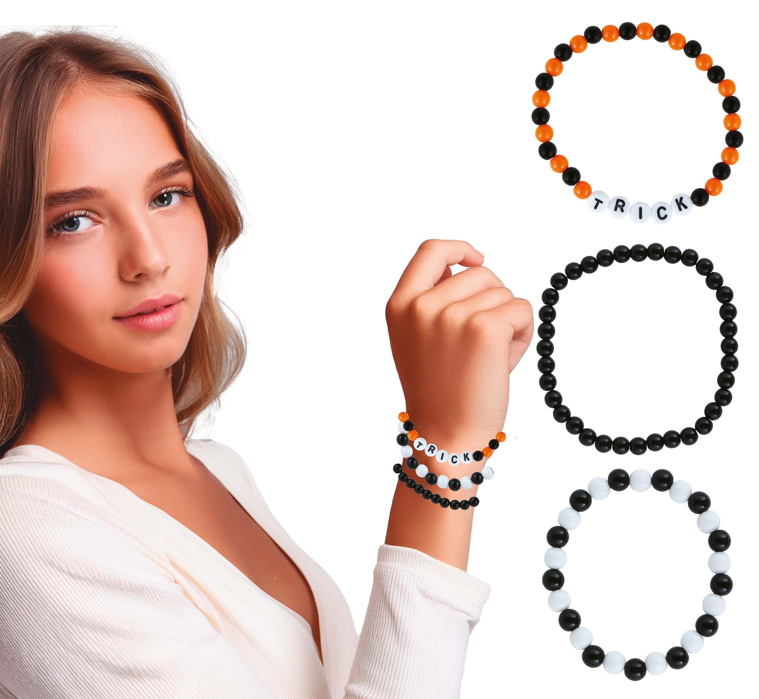 Fiestas Guirca Kostüm, Halloween Grusel Armband Set Gruselfest Schmuck Kostüm Accessoire Kü