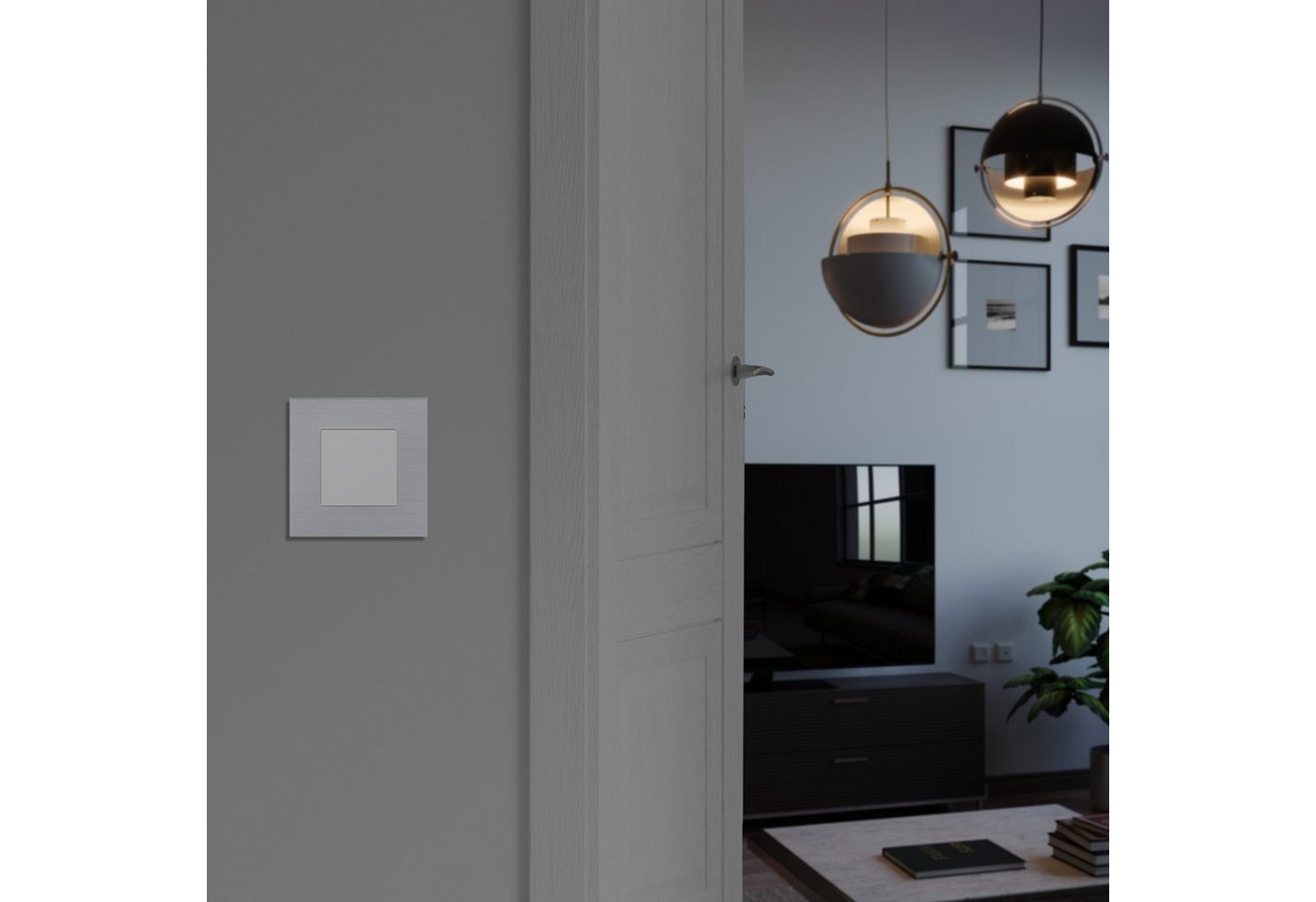 Thumbnail - Navaris Lichtschalter Design Schalter aus Aluminium - Einbau- oder Aufputz-Wandschalter (1-St)