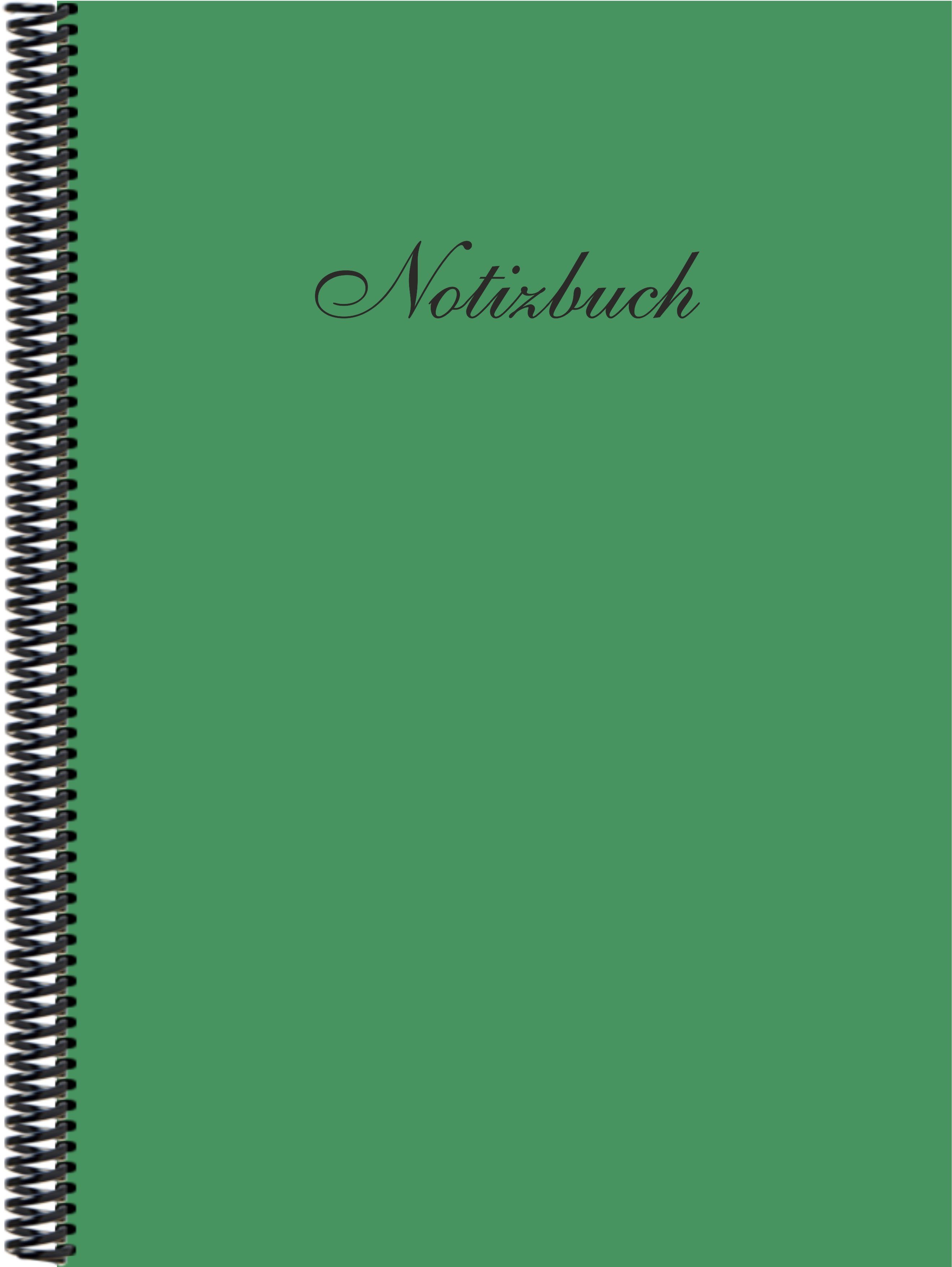 E&Z Verlag Gmbh Notizbuch Notizbuch DINA4 liniert, in der Trendfarbe moosgrün