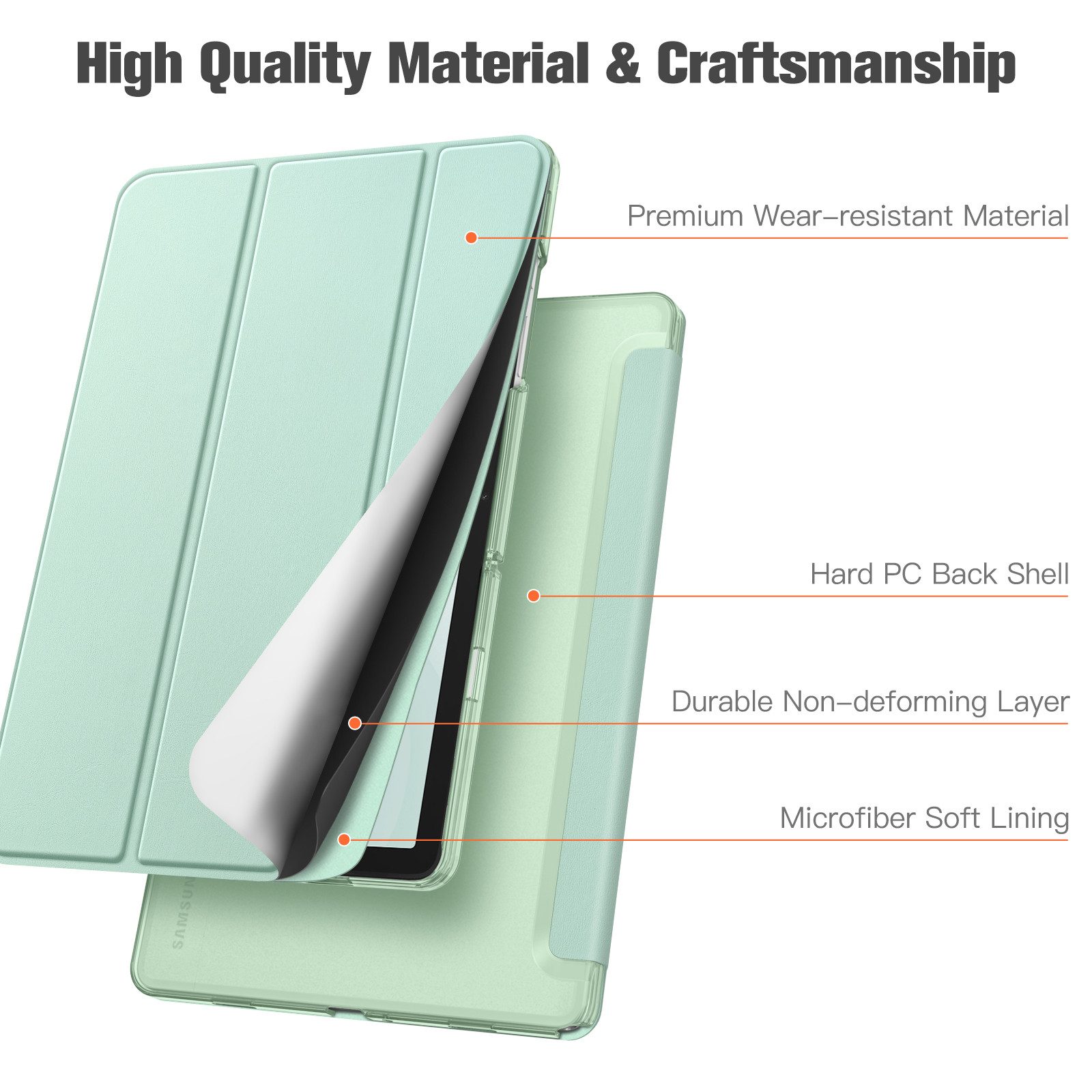 Fintie Tablet-Hülle für Samsung Galaxy Tab A11+ Plus 11" 2025 / Tab A9+ Plus 11 Zoll 2023 11 Zoll, Ultradünn Schutzhülle mit Translucent Rückseite in Matt-Optik – Bild 5 von 5