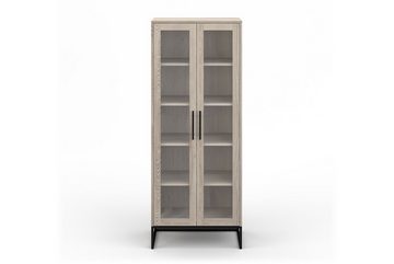 daslagerhaus living Vitrine Vitrine Nobel Eiche Furnier H 200 cm