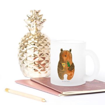 Mr. & Mrs. Panda Teeglas Bär Konfirmation - Transparent - Geschenk, Tasse mit Henkel, Tasse, G, Premium Glas, Edler Aufdruck