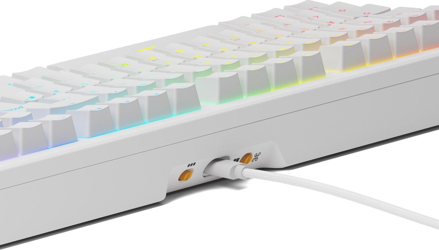 GLORIOUS Glorious GMMK 3 HE 100% Pre-built Gaming Keyboard, weiß, LEDs RGB Gaming-Tastatur (Lautstärkedrehregler)
