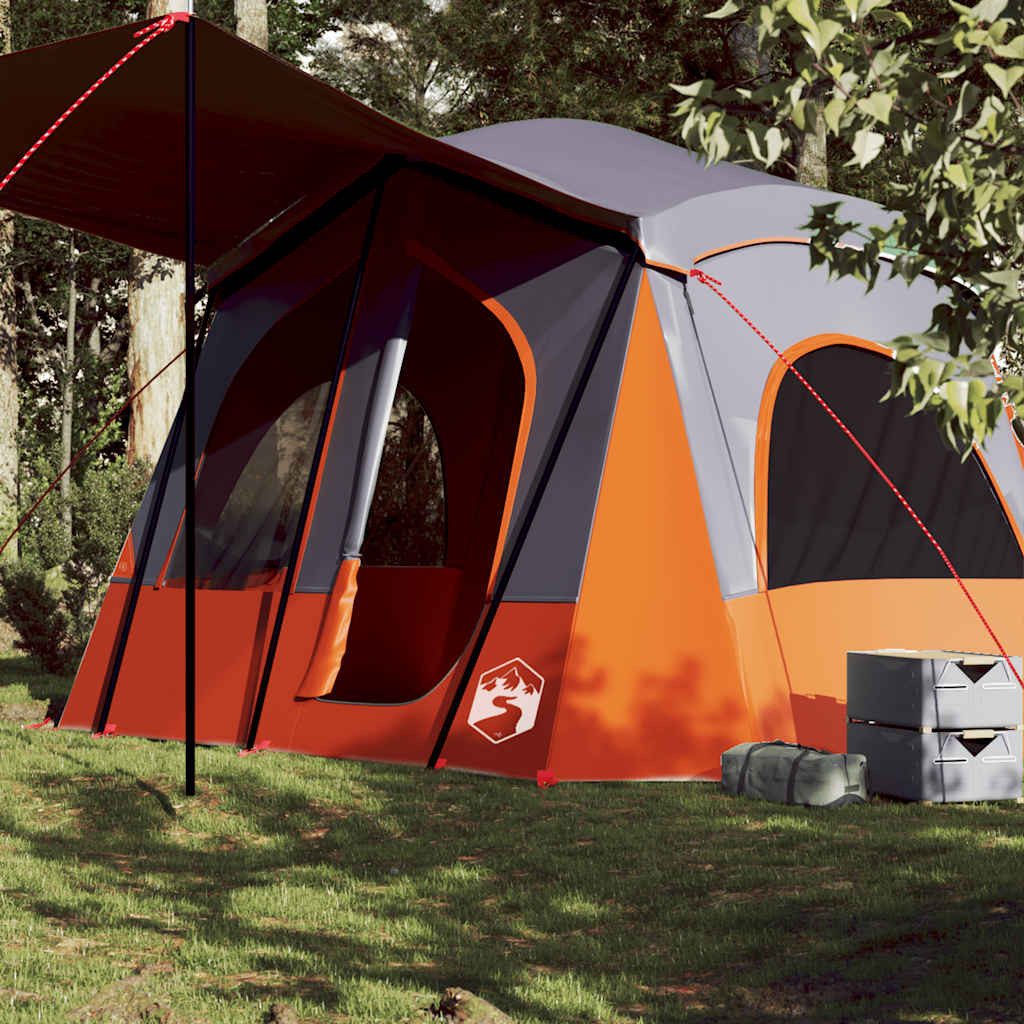 Faltzelt Campingzelt Kabine 340x297x210/215 cm Grau-Orange
