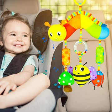 Fivejoy Greifspielzeug Buntes Baby-Hängespielzeug, Kinderwagen hängend, Raupenspielzeug (Baby Beruhigendes Hängespielzeug, Cartoon-Raupe Windspiel-Spielzeug), Hängespielzeug für die kognitive Entwicklung von Babys