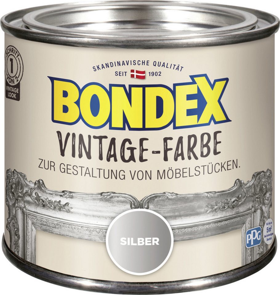 Thumbnail - Bondex Holzschutzlasur Bondex Vintage-Holzfarbe silber 375 ml