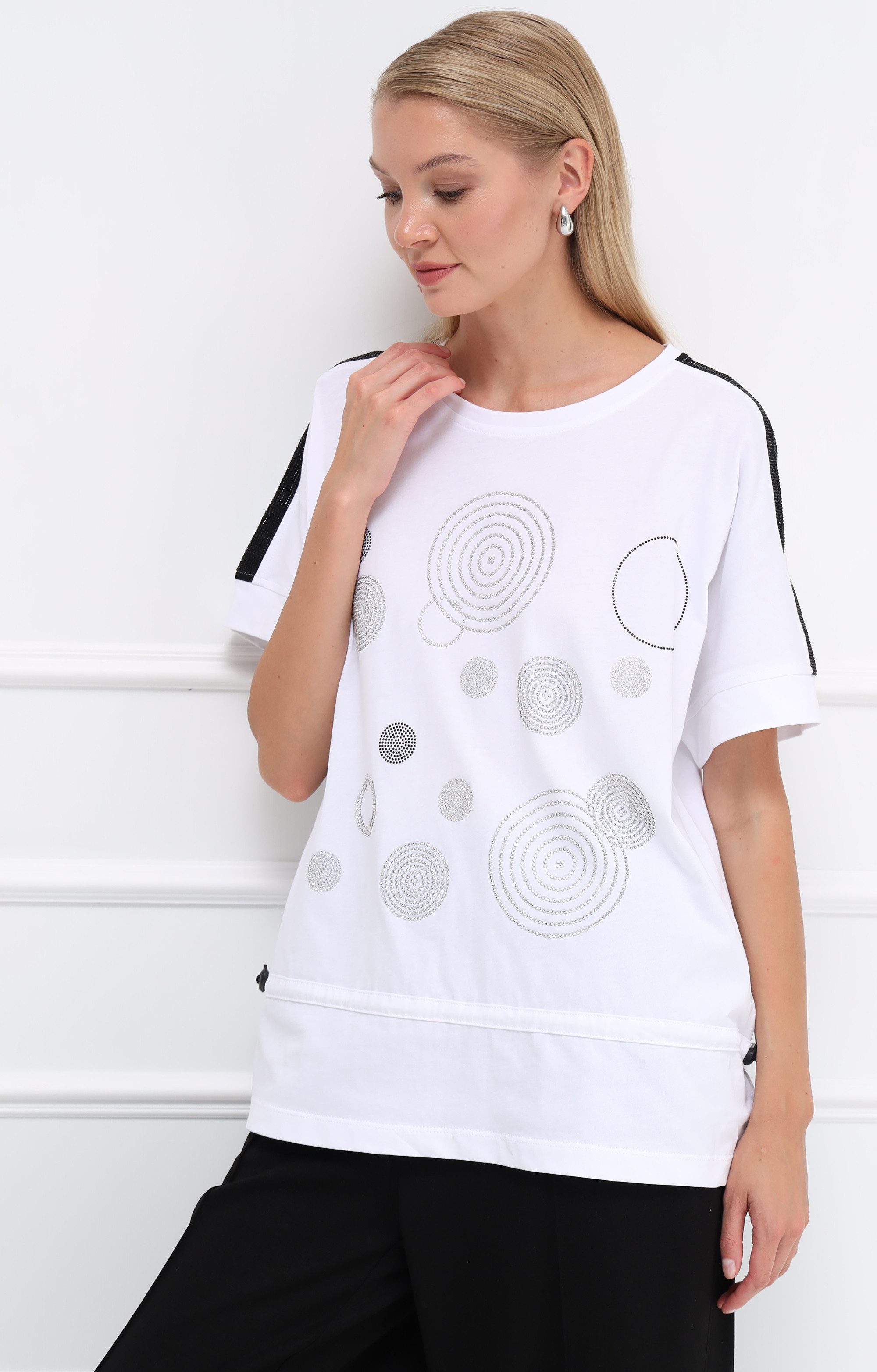 Passioni T-Shirt mit Strasssteinen günstig online kaufen