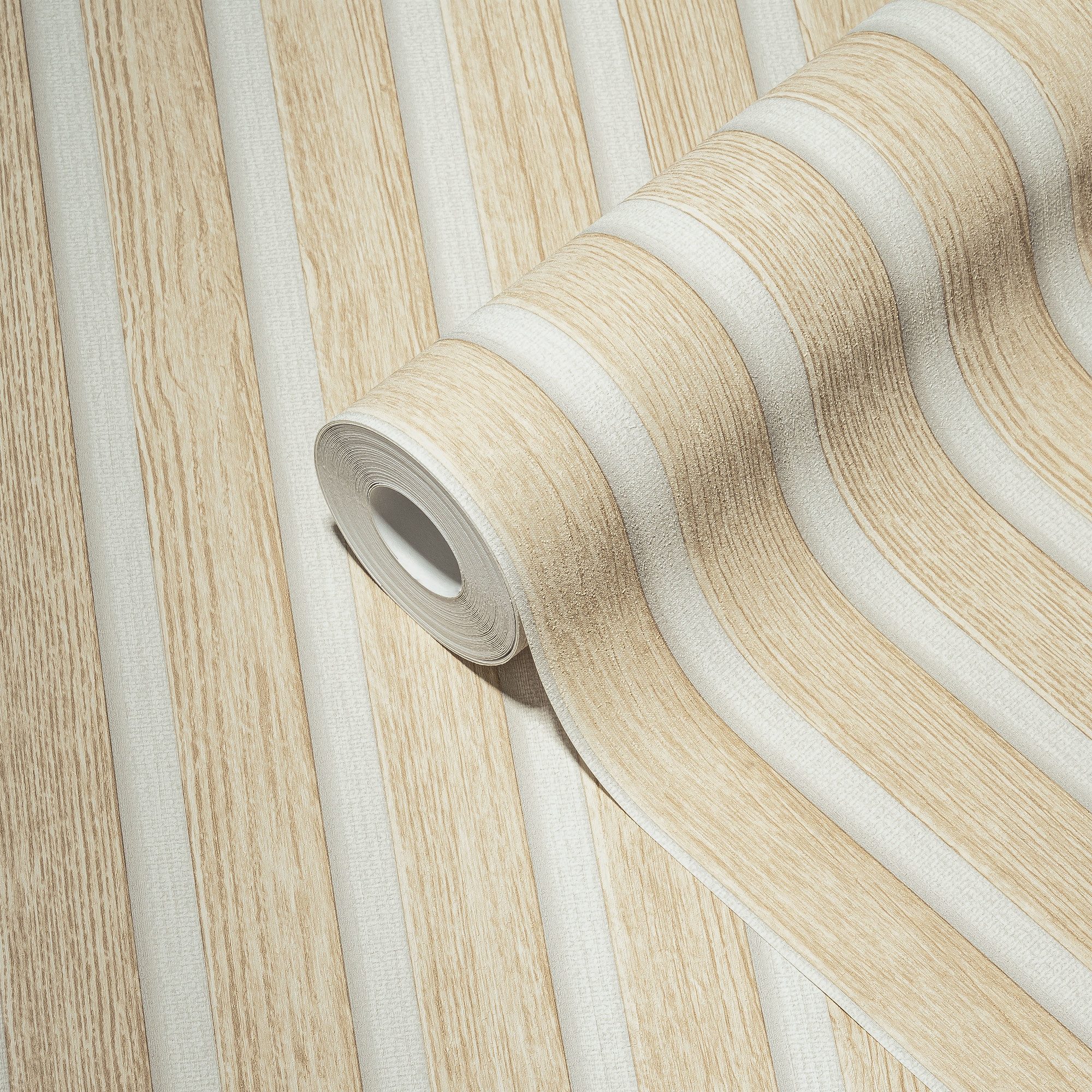 A.S. Création Vliestapete PintWalls II Tapete Holzpaneele Mustertapete Holzoptik 3D, strukturiert, matt, (1 St), Vliestapete Wandpaneele für Schlafzimmer Küche Wohnzimmer Holzpaneele