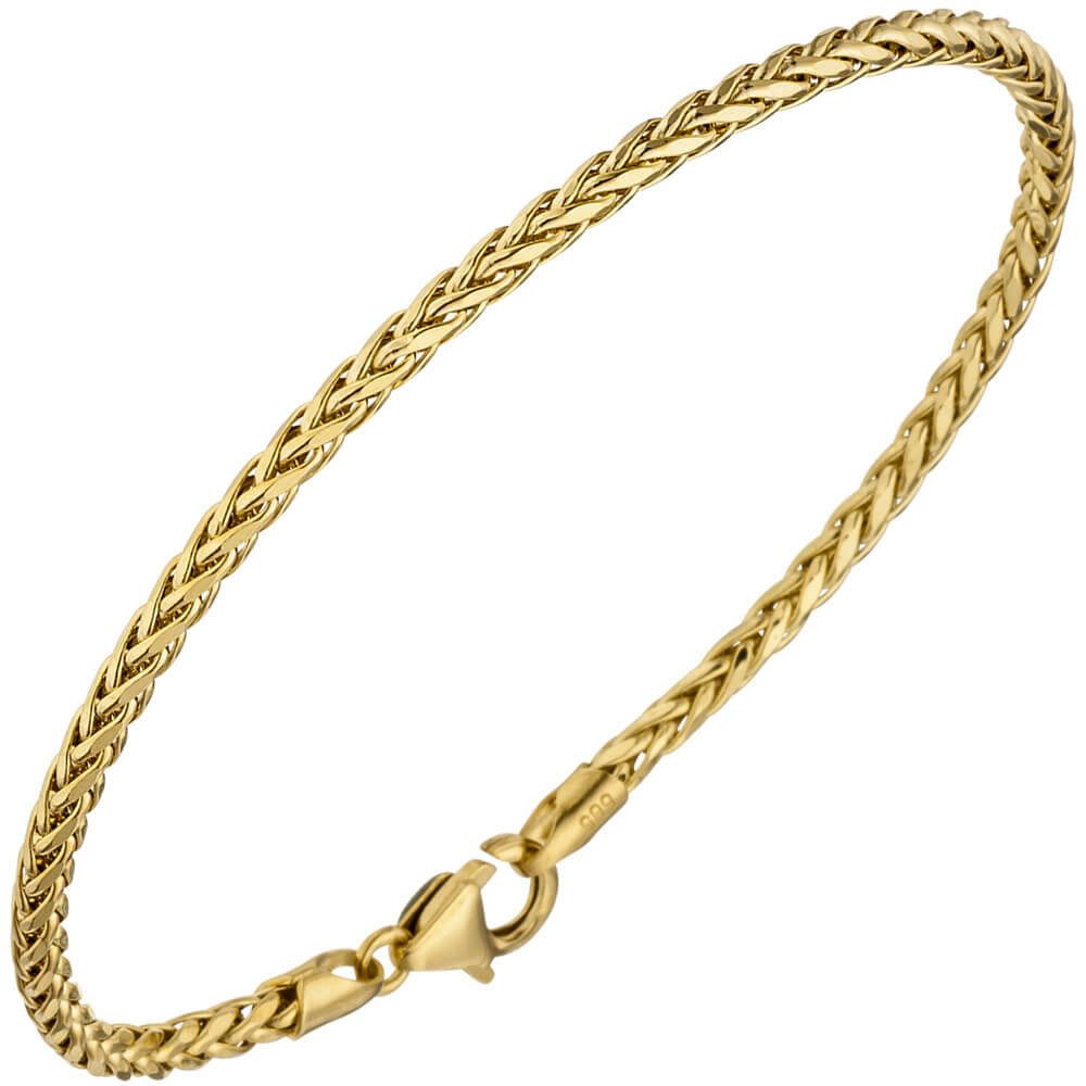 Goldarmband 2,6mm Zopfarmband aus 585 Gelbgold, 19cm