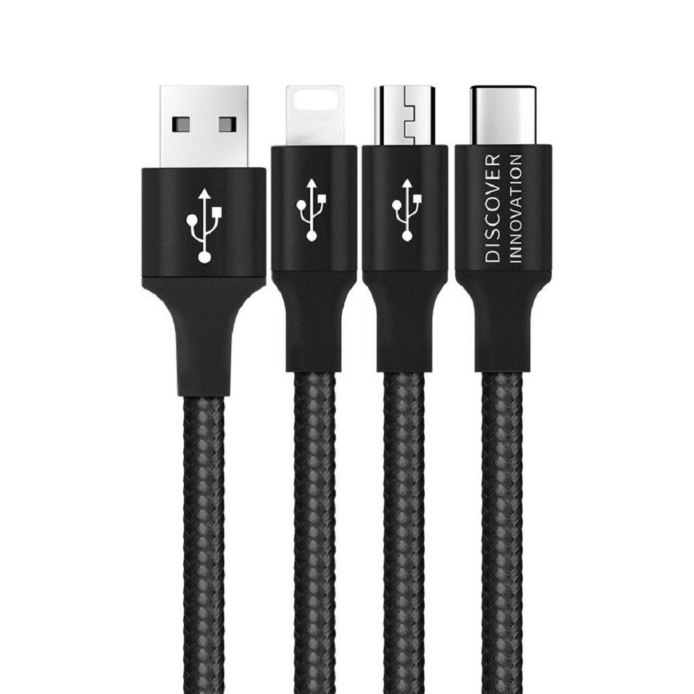 Sunix »Sunix 3in1 Nylon Ladegerät Kabel 2A Micro USB TYPC Anschluss