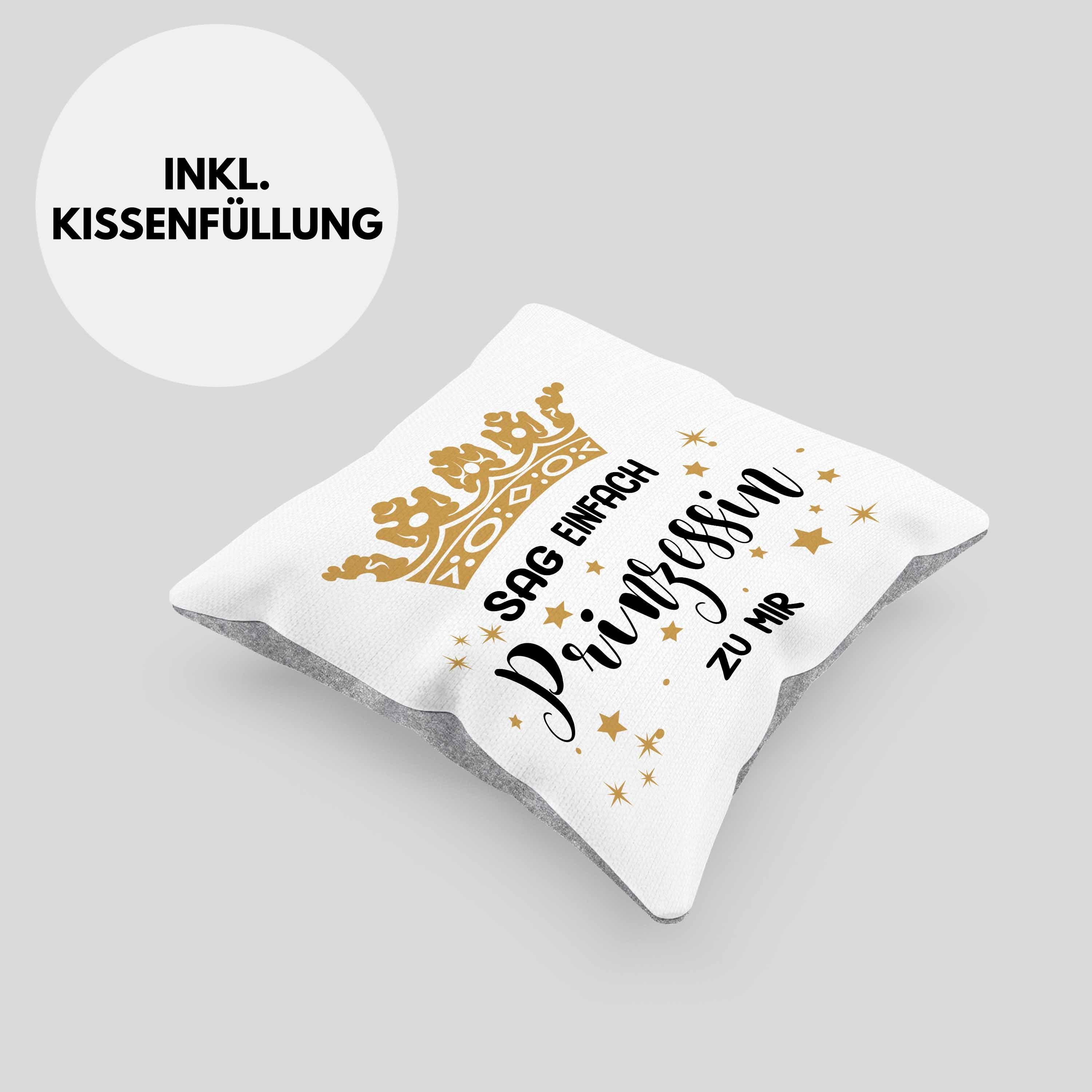 Trendation Dekokissen Füllung Geburtstag Jugendliche Spruch Trendation Dekokissen Lustig Lustiger Mädchen Tochter Prinzessin 40x40 Kissen - Geschenk mit Grau Geschenkiee