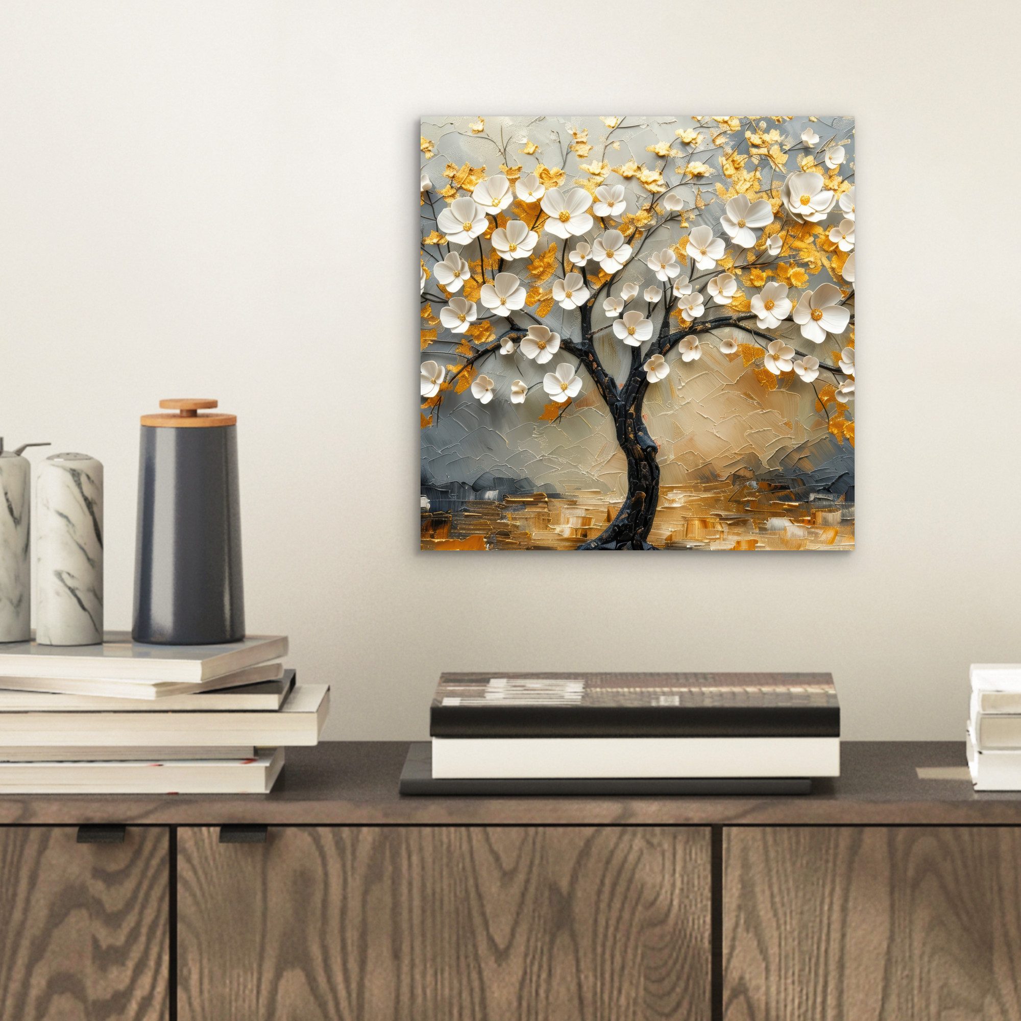 MuchoWow Metallbild Baum - Blumen - günstig online kaufen