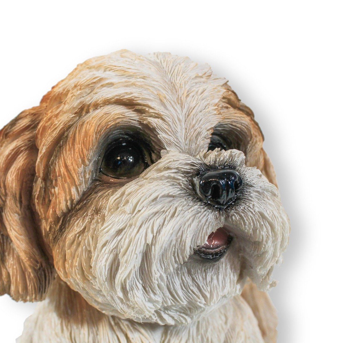 colourliving Tierfigur Hunde Figur Shih 22 sitzend Darstellung realistische Tierfigur mit cm, Filzplättchen, Tzu Welpe handbemalt