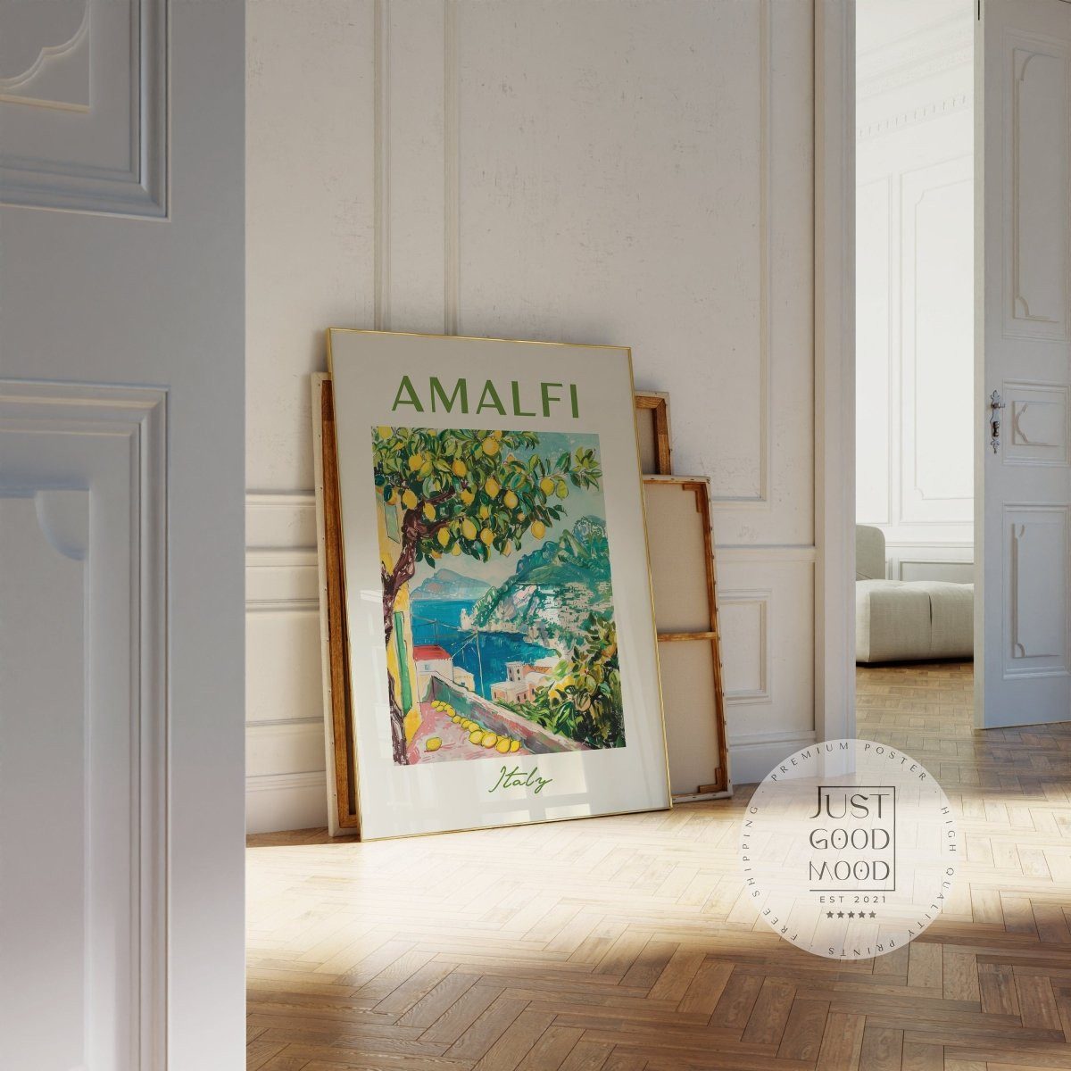 JUSTGOODMOOD Poster SOMMER SUMMER Vibes Geschenkidee Sonne Meer Strand Kunstdruck Deko Pri, (1 St)
