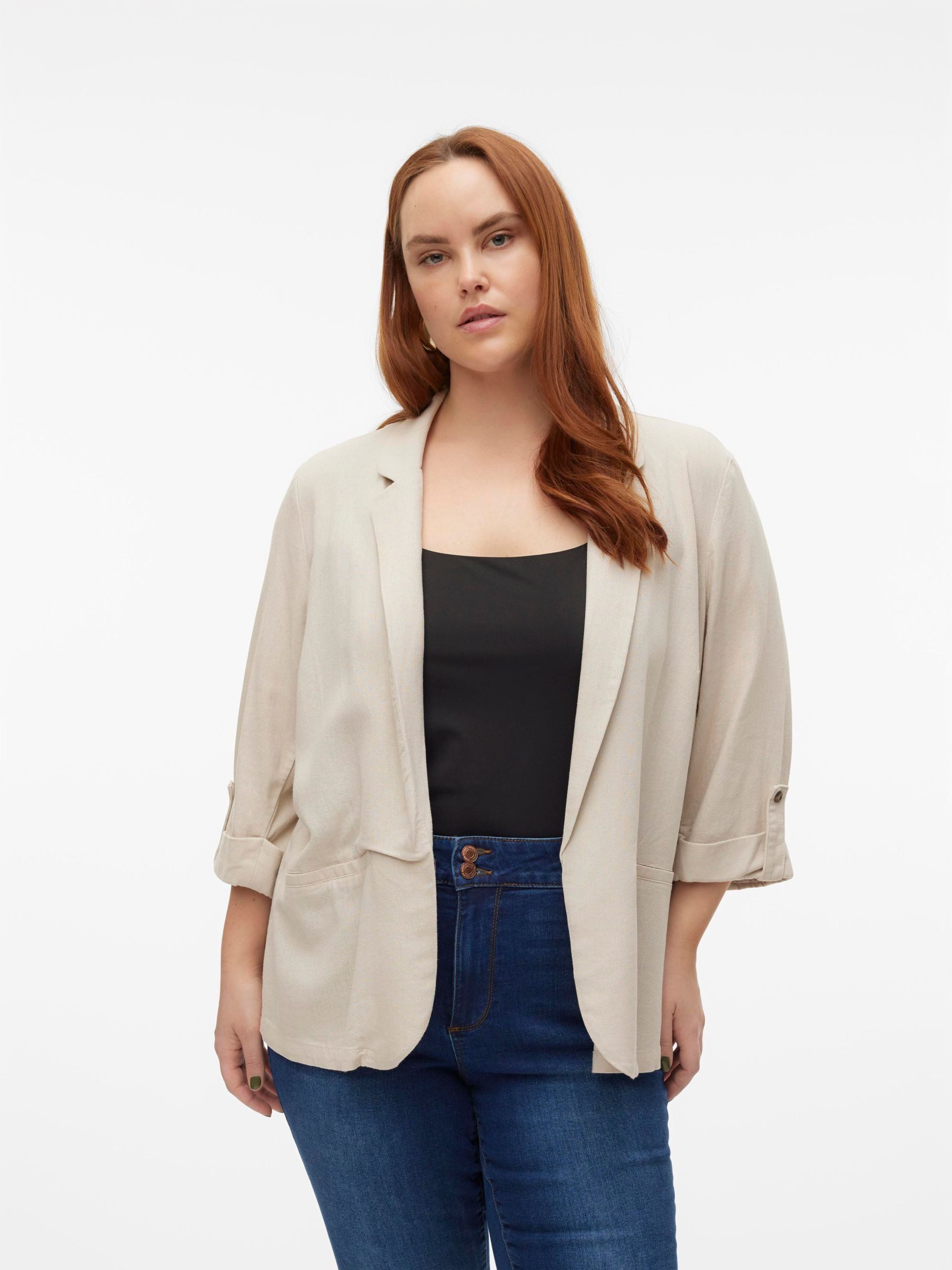 Vero Moda Curve Kurzblazer VMCJESMILO 3/4 BLAZER WVN GA NOOS CUR