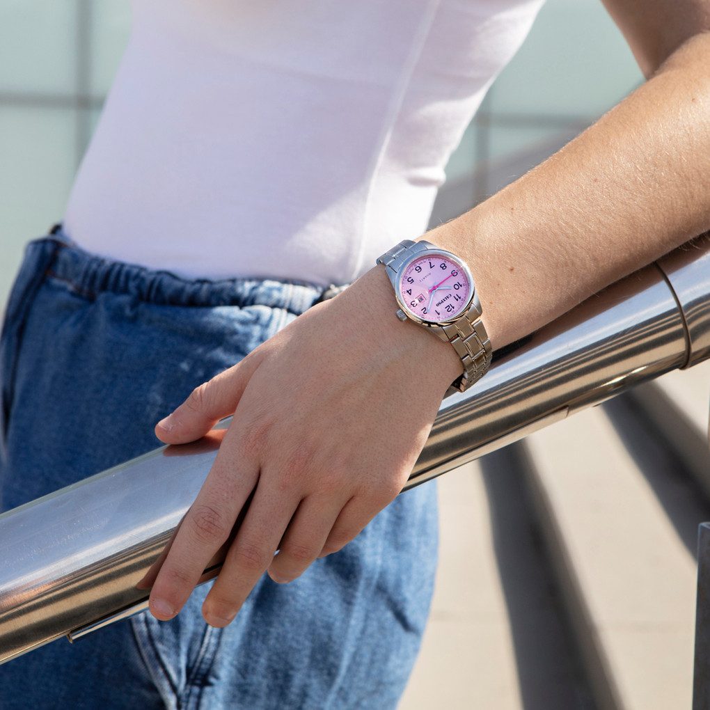 Calypso Quarzuhr Basic Damenuhr K5873-2 Rosa Edelstahlband 32 mm