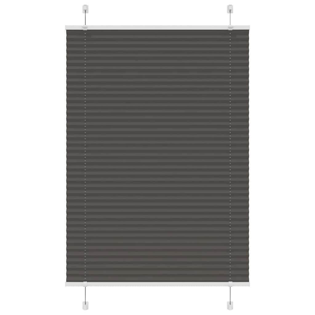Gardine 85 x 150 cm Plissee Schwarz 85x150 cm Stoffbreite 84,4 cm Polyester