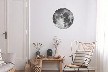 MuchoWow Wandsticker Weltraum - Mond - Nacht (1 St), Tapetenkreis für Kinderzimmer, Tapetenaufkleber, Rund, Wohnzimmer