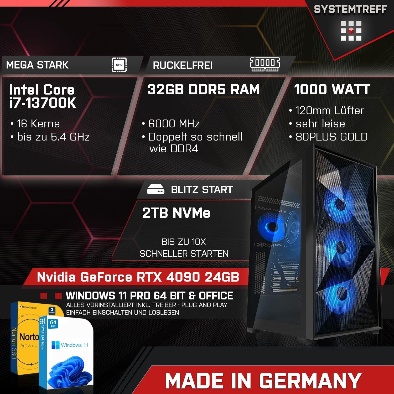 Vibox Vii-90 Pc Gamer - Intel I7 13700f - Rtx 4090 - 32go Ram - 2to Nvme  M.2 Ssd - 850w Psu - Win11 à Prix Carrefour
