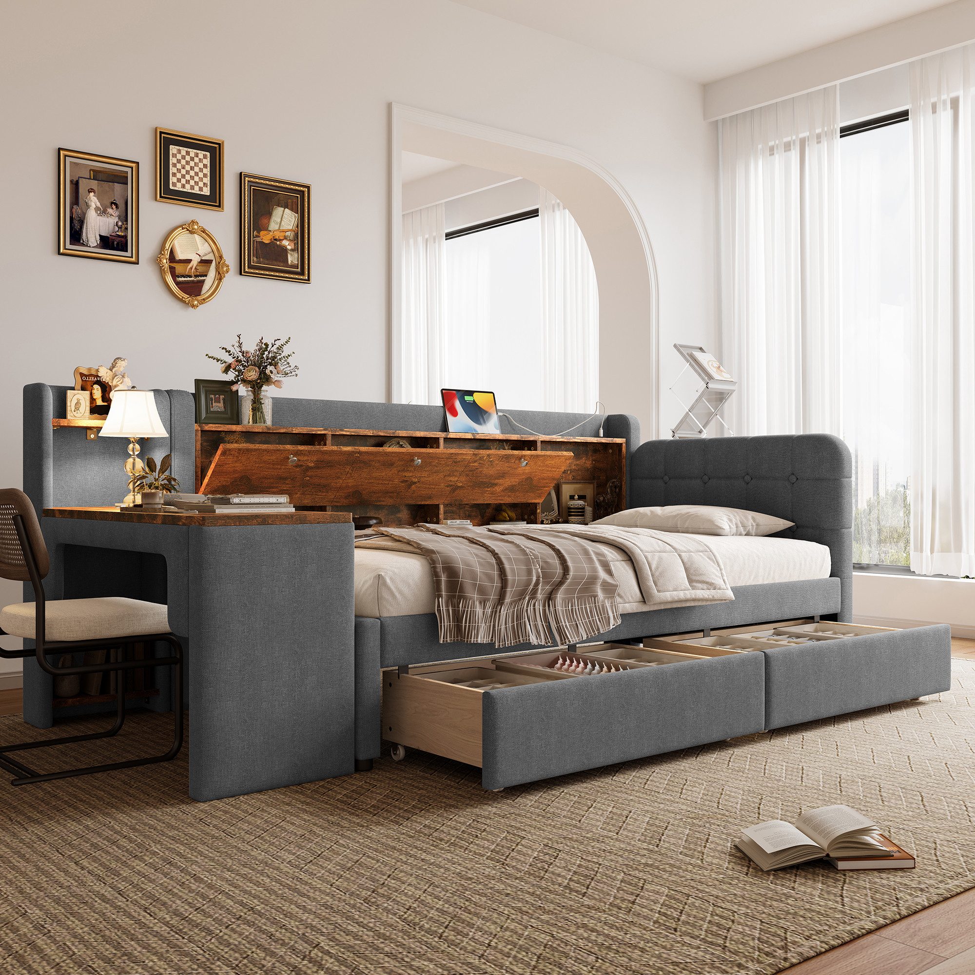 REDOM Schlafsofa Funktionsbett, mit Schubladen, flexibel günstig online kaufen