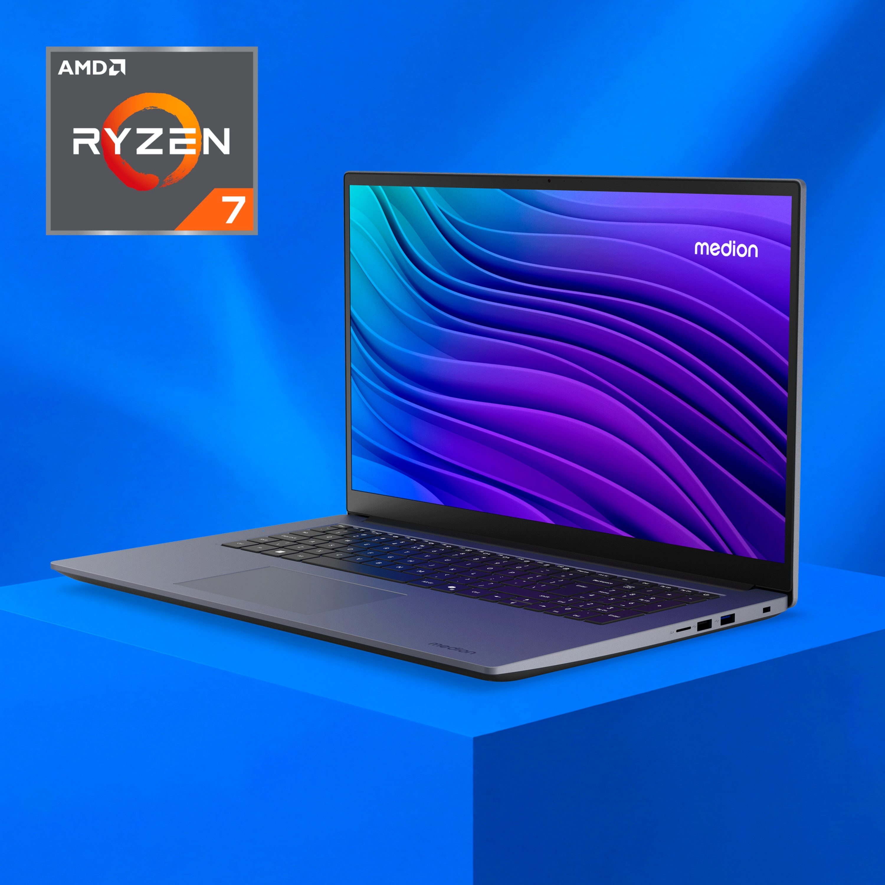 Medion® MEDION Avantum 17 E1 43,9 cm (17,3 Zoll) Full HD Laptop (Ryzen 7 Notebook (43.9 cm/17.3 Zoll, AMD AMD Ryzen 7 Ryzen 7 7730U, integr. AMD Radeon Grafik, 16 GB, 1000 GB SSD, Full-HD Display, AVANTUM_17_E1, kein Netzteil im Lieferumfang)