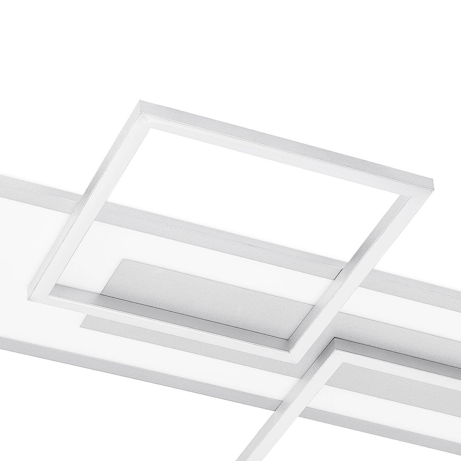 Lucande LED Deckenleuchte Narumi, fest verbaut, tageslicht, flammig, / LED-Leuchtmittel weiß, Kunststoff, Eisen, inkl. 1 warmweiß Aluminium, Modern, dimmbar, Farbwechsel