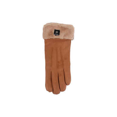 Antonio Lederhandschuhe Winter Damen Handschuhe, Kunstpelz und Streifen (1 Paar, Einzelne Handschuhe) mit Smartphone Touch-Funktion