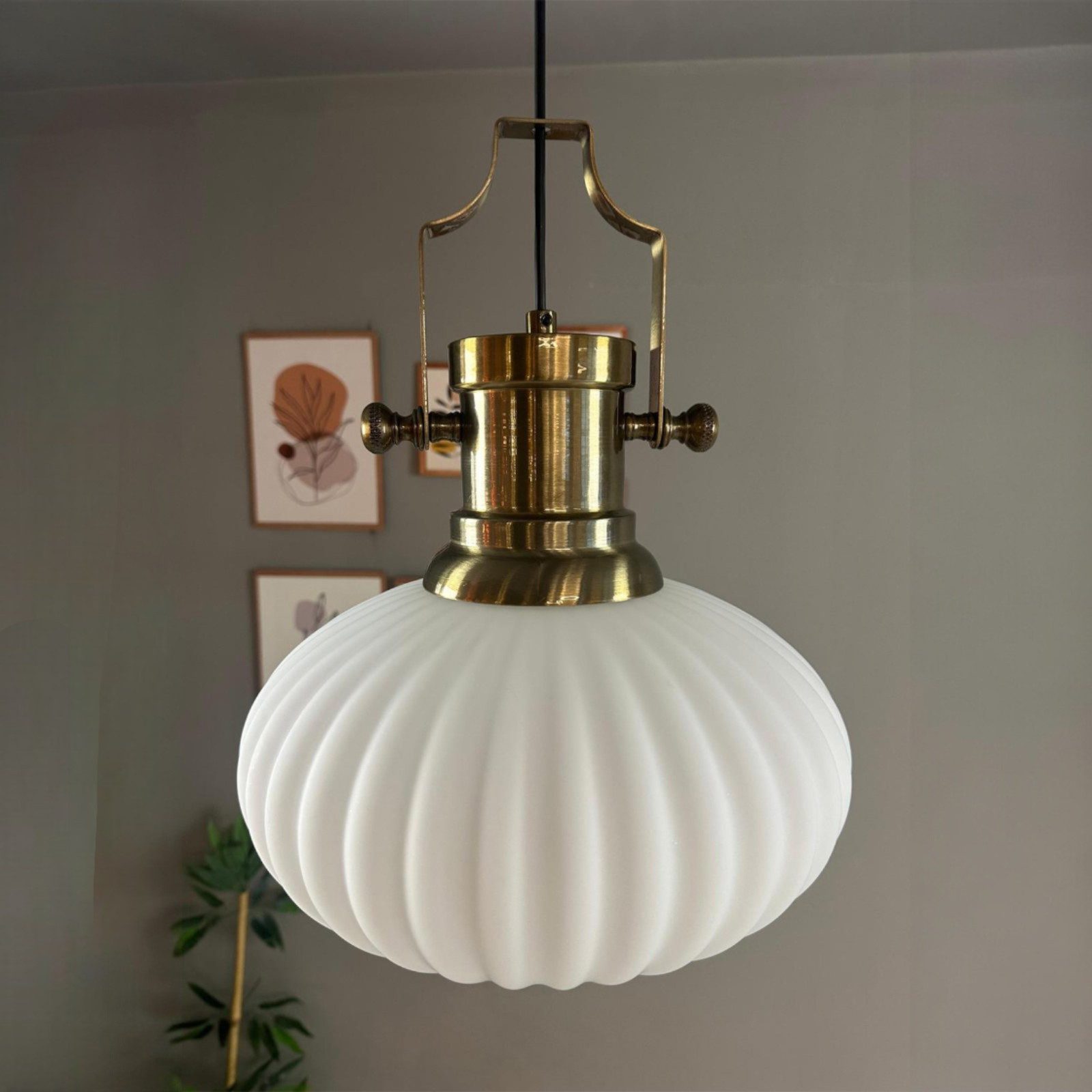 Bamyum Pendelleuchte Elegant Glas Pendelleuchte Hängelampe Restaurant Halle Beleuchtung, ohne Leuchtmittel