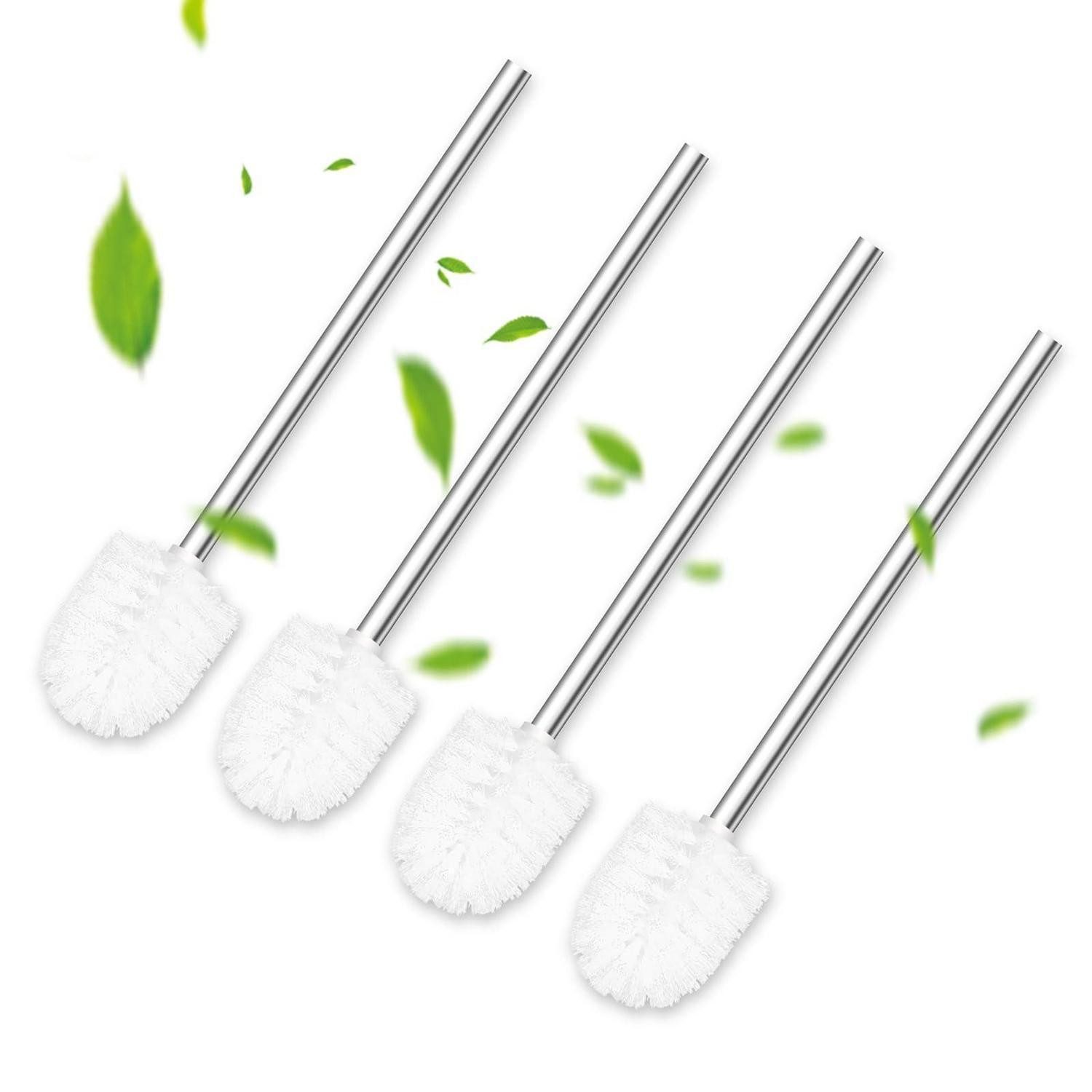 LuxusKollektion WC-Reinigungsbürste Toilettenbürste Edelstahl 4er Set Weiß