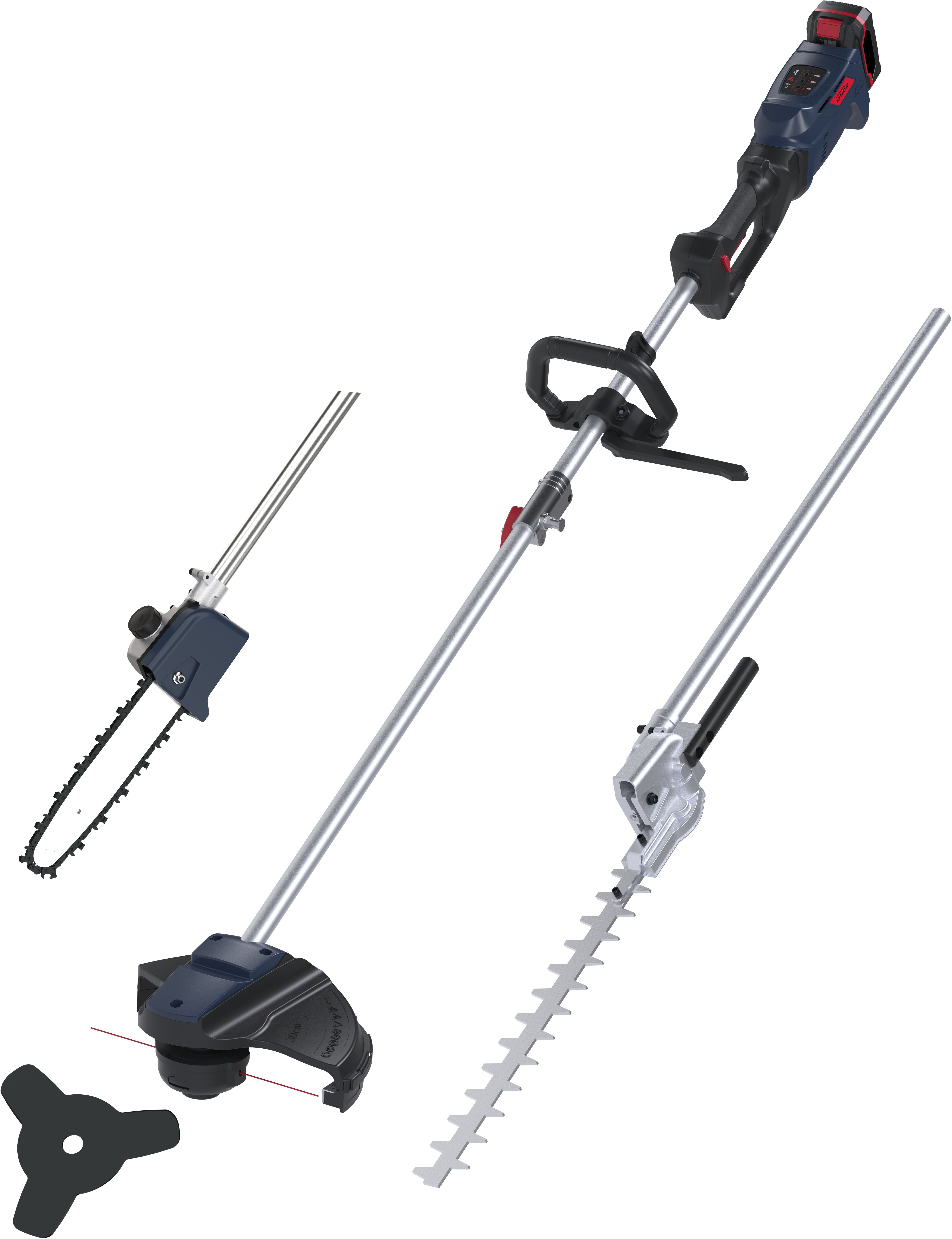 Güde Akku-Multifunktionswerkzeug Akku-Multifunktionswerkzeug (4in1) TGPS 18-401-30, 18 V, 6-St., Inkl. Akku 4Ah/18V und Ladegerät 3 A