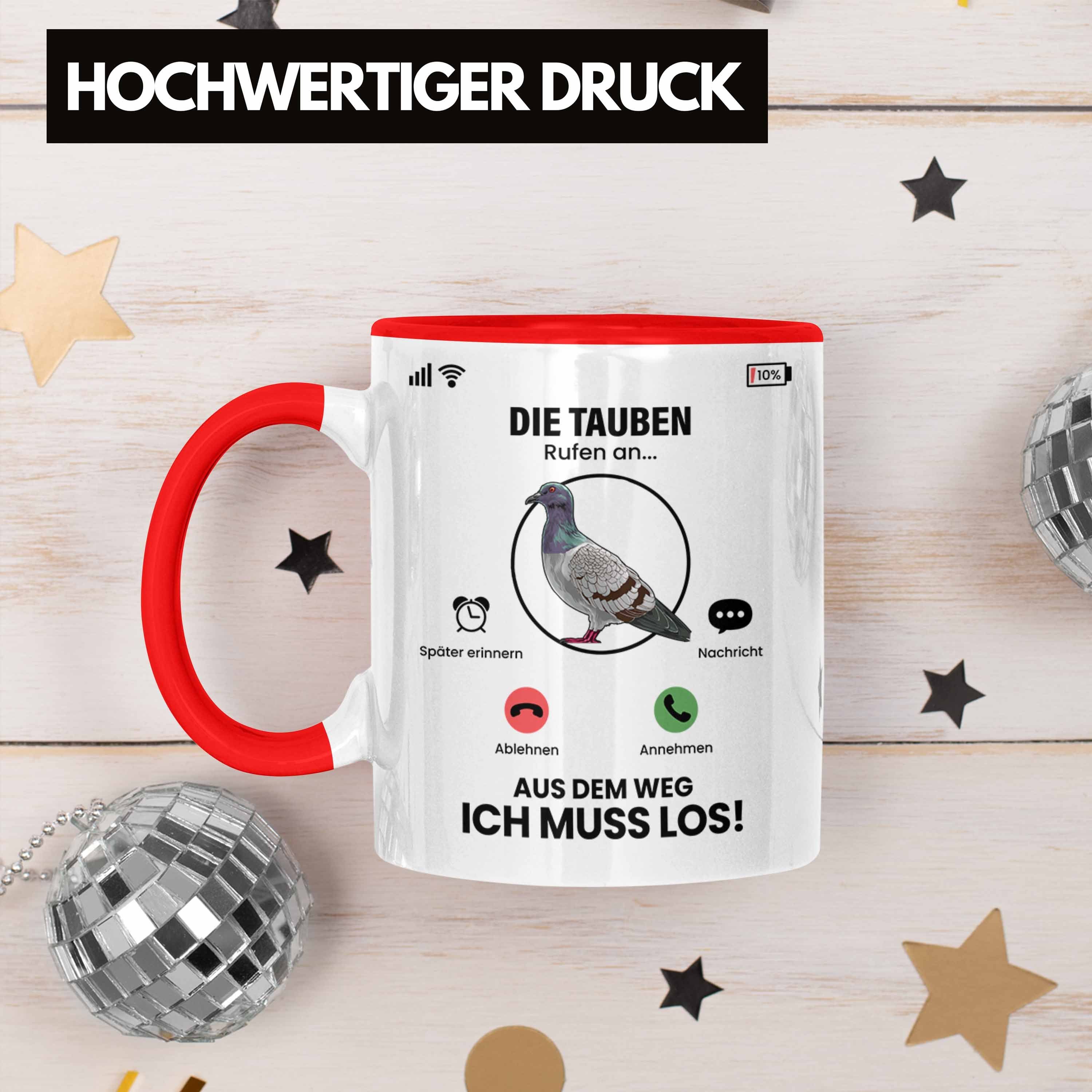 für Rufen Züchter Trendation Geschenk An Besitzer Tasse Geschen Tauben Die Rot Tasse Tauben