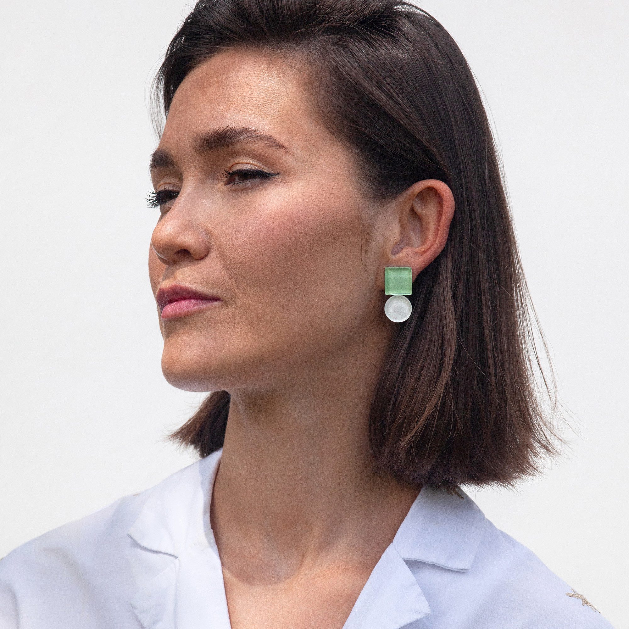 ALEXASCHA Paar Ohrstecker Geometrische Ohrringe aus Glas – farbenfroh & han günstig online kaufen