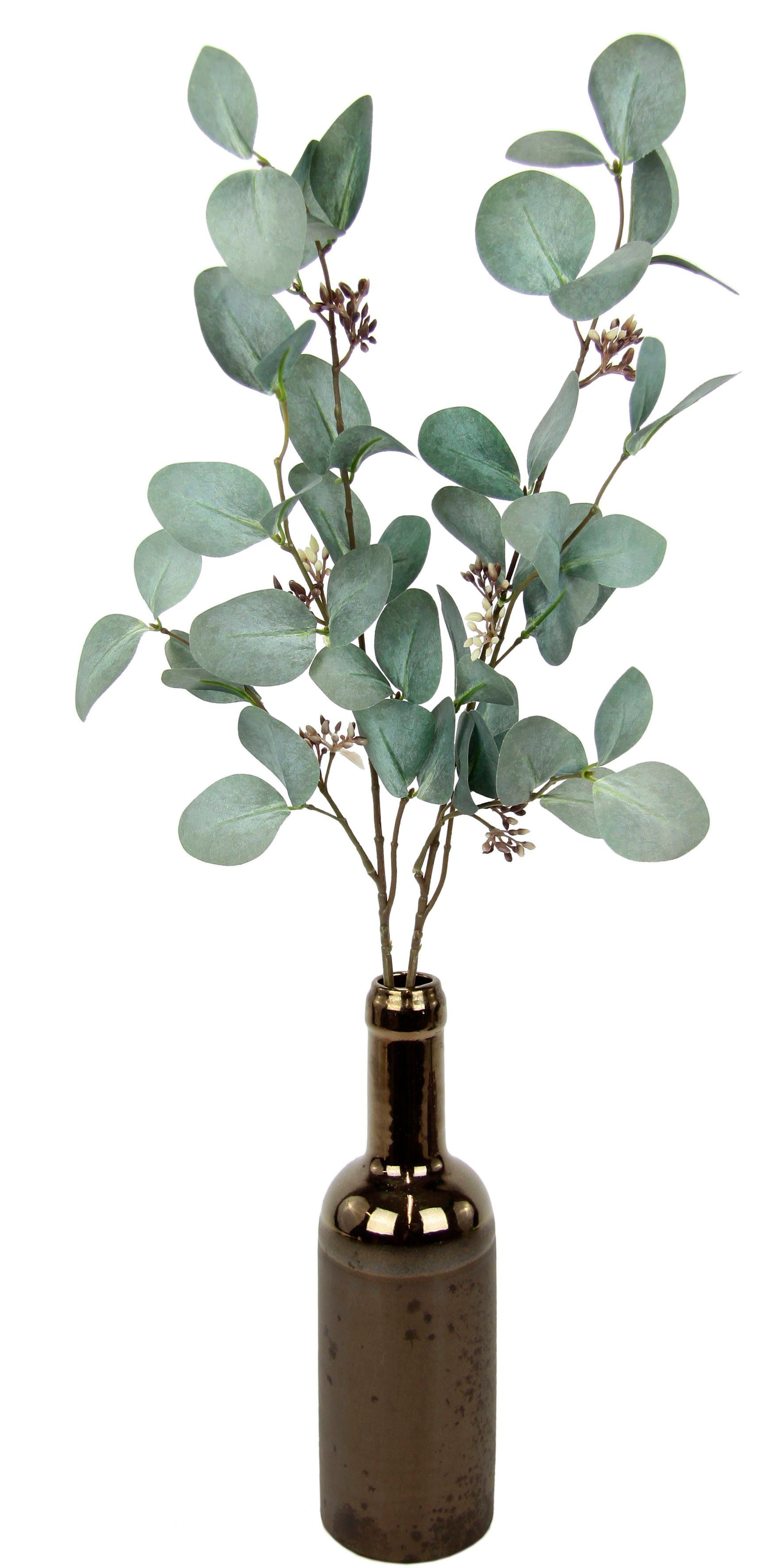 Kunstzweig Eukalyptus, I.GE.A., Höhe 74 cm, In Keramikvase