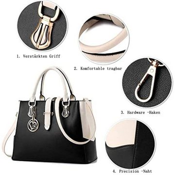 Lubgitsr Schultertasche Damen Handtaschen Schwarz groß moderne damen handtasche (1-tlg)