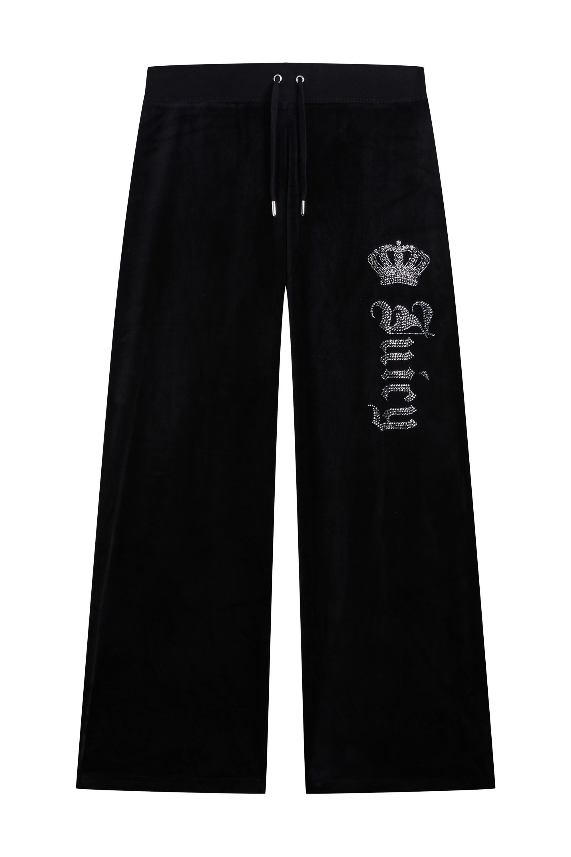 Juicy Couture Sweathose GOTHIC CROWN OG STRAIGHT LOW RISE PANTS. Damen Trainingshose Damen, Sweathose, Velour, Jogginghose mit Glitzer, Sale