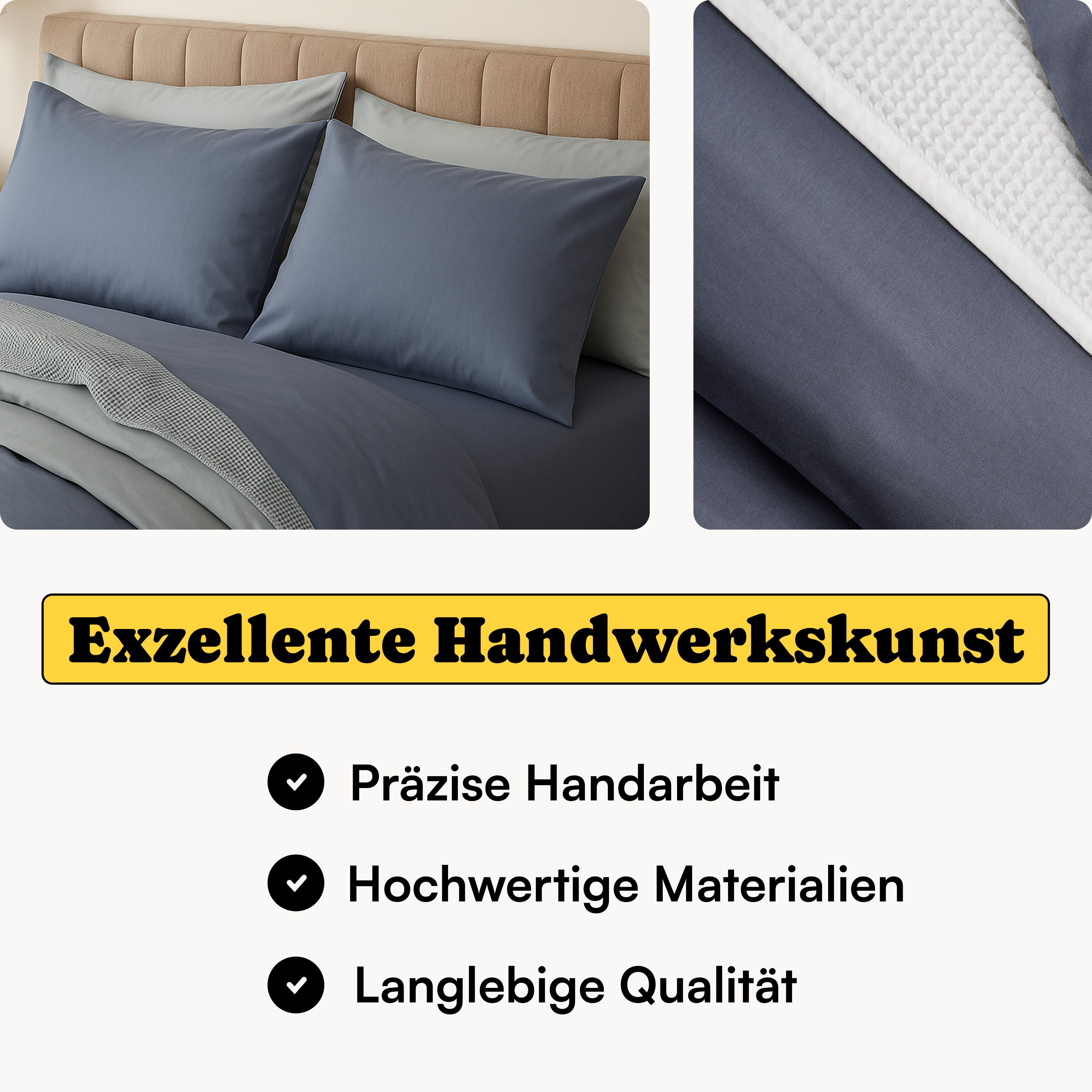 Seralino Bettwäsche Mako Satin Bettwäsche (100% Bio Baumwolle) mit Kissenbe günstig online kaufen
