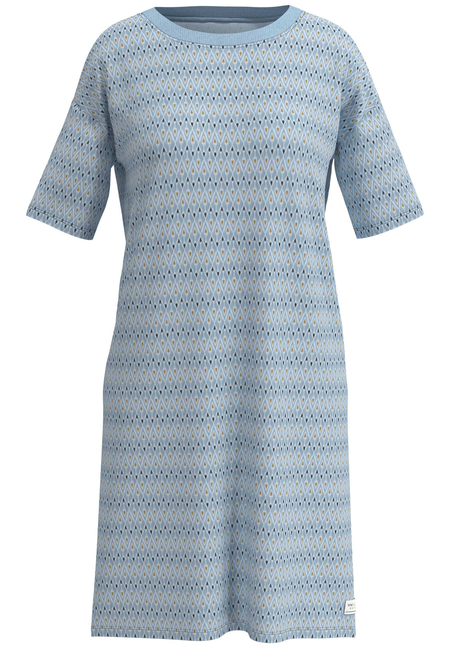 TOM TAILOR Nachthemd Halbarm, knielang, Rundhalsausschnitt, Baumwollmix